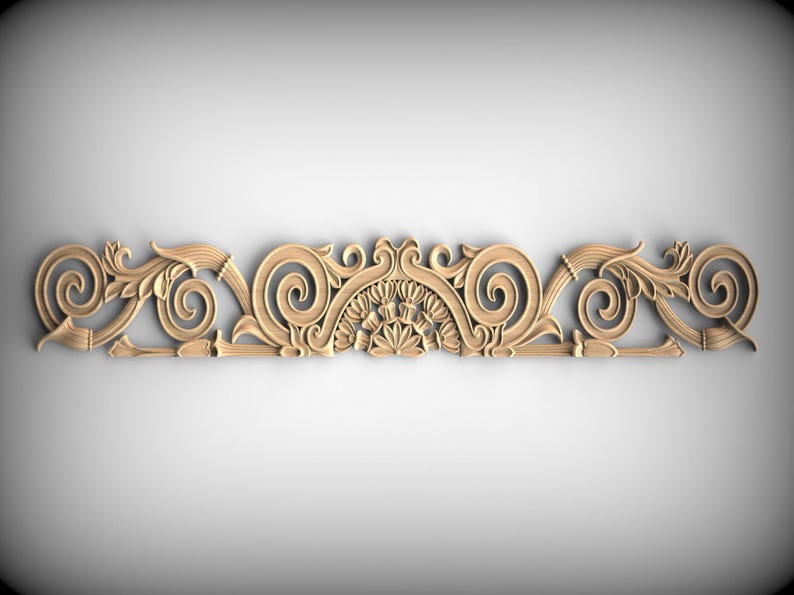 Victorian Wood Onlay, Floral Scrollwork (Decorative Trim Accent) image 1