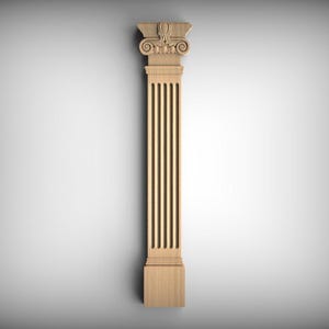 Pilastra jónica: Diseño acanalado - Tamaño personalizado disponible