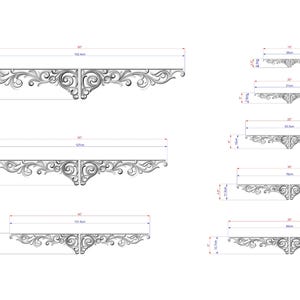 Baroque Scroll Wood Carving, Ornate Decorative Strip (Indoor Use) image 2