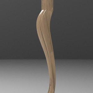 Cabriole tafelpoot: strak gebogen design - handgemaakt hout