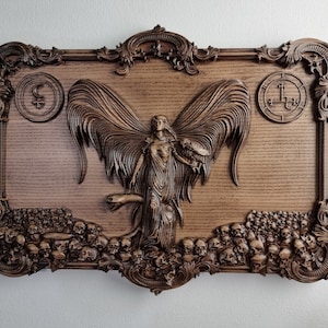 Mystical Painted Pagan Wood Art – Customizable Ishtar, Lilith Altar Piece
