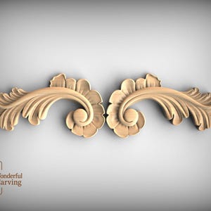 Acanthus Leaf Scrolls Carvings: Decorative Panel and Corner Accents