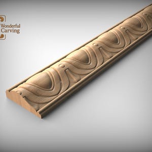 Egg and Dart Wood Cornice - 40 Inch Unfinished Molding for Furniture and Interior Frames