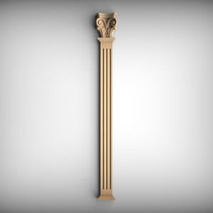 Pilastra: Columna con diseño acanalado de estilo jónico (tamaño personalizado disponible)