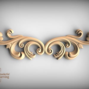 Adornos decorativos en forma de voluta: Par de adornos curvos para ribetear