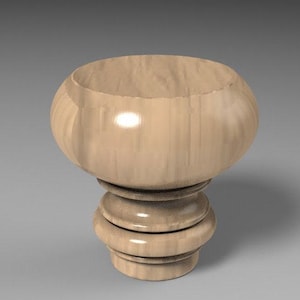 Gamba per mobili in legno realizzata a mano | Design tradizionale scanalato, non verniciato e con dimensioni personalizzate 7 cm. 1 p.s.