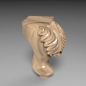Furniture Leg: Baroque Style Carved Leaf Accent (10 cm)