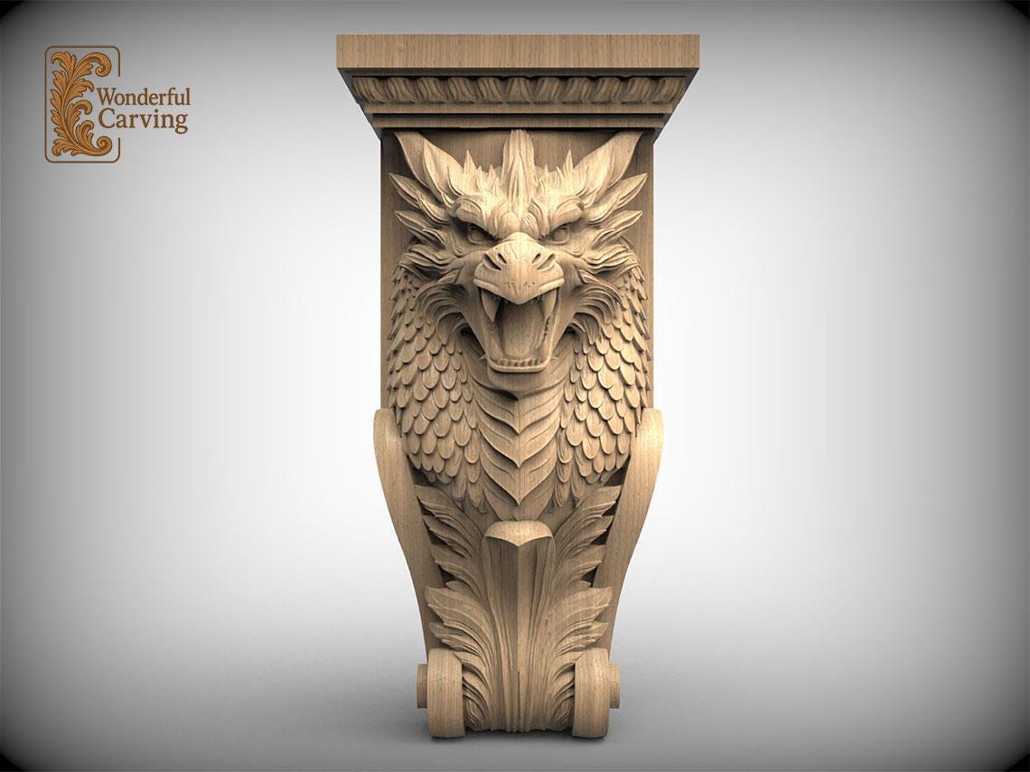 龍の彫刻テーブル - Etsy 日本