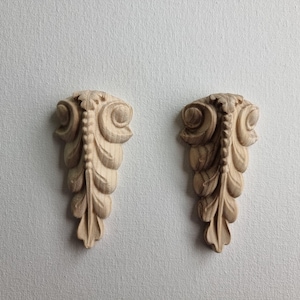 Decorative Wood Corbels, Acanthus Leaf Carved (Custom Sizes Available)