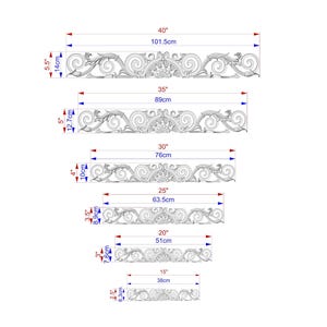 Victorian Wood Onlay, Floral Scrollwork (Decorative Trim Accent) image 2