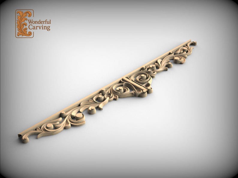 Baroque Scroll Wood Carving, Ornate Decorative Strip (Indoor Use) image 6