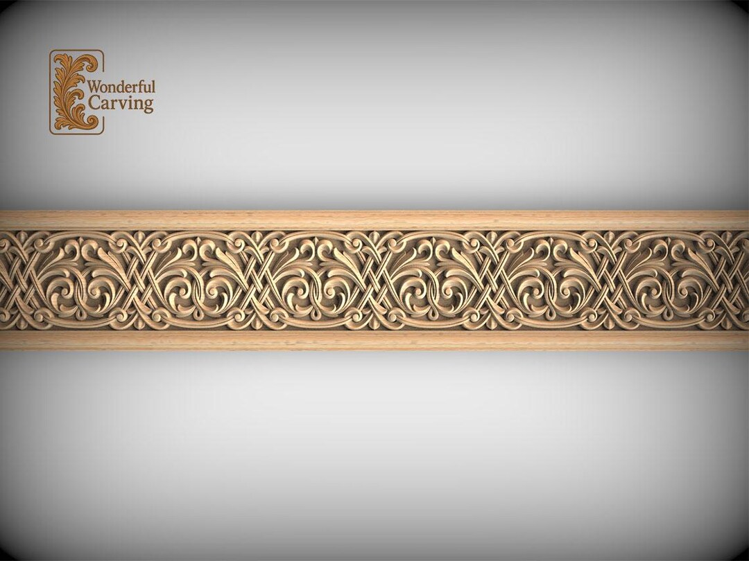 Celtic Knot Wood Molding, Carved Ash (40