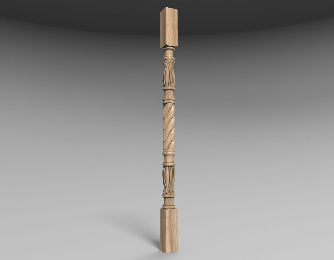 Architectural Handcrafted Wood Spiral Baluster - Etsy