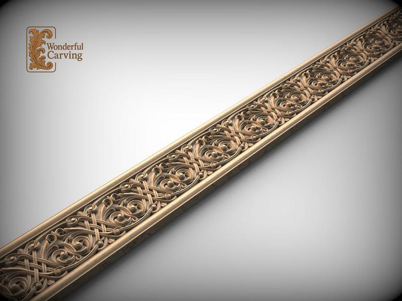 Celtic Knot Wood Molding, Carved Ash (40