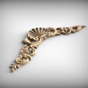 Arched Wooden Shell Decor, Millwork Wood Decorative Shell Applique ...