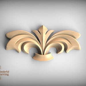 Fleur Leaf Wood Accent, Decorative Crest (Indoor Use)