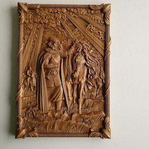 Prophetic Oleg, prophetic Oleg with a horse, Staraslavian prince, Kievan Rus, unusual gift, Home Wall Embellishments, Wood onlays