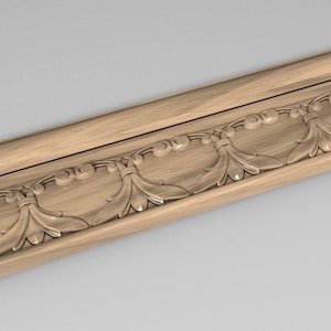 Elegant Wooden Molding | Classic Acanthus Pattern for Walls, Ceilings, and Furniture 40 inches Home Wall Embellishments, Wood onlays