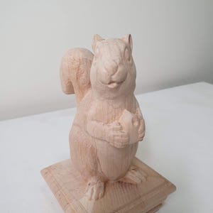 Squirrel Finial: Rustic Wood Stair Post Top - Custom Sizes Available