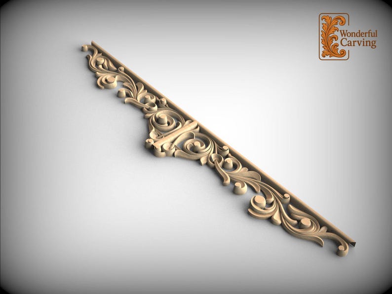 Baroque Scroll Wood Carving, Ornate Decorative Strip (Indoor Use) image 5