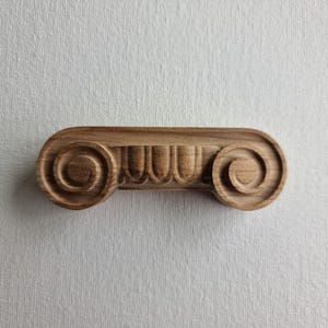 Classic Ionic Carved Wood Capital | Perfect for Furniture and Cabinetry Accents, Home Wall Embellishments, Wood onlays