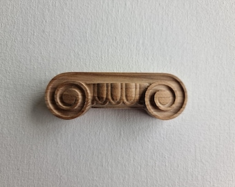 Classic Ionic Carved Wood Capital | Perfect for Furniture and Cabinetry Accents, Home Wall Embellishments, Wood onlays