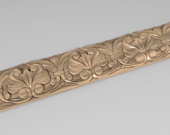 Wood Molding Trim: Acanthus Leaf Floral Design (Custom Sizes)