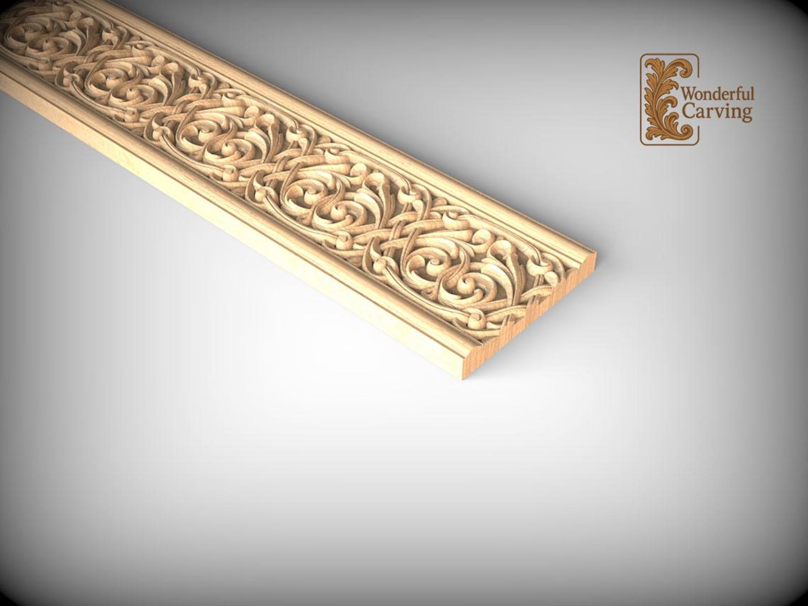 Celtic Knot Wood Molding, Carved Ash (40