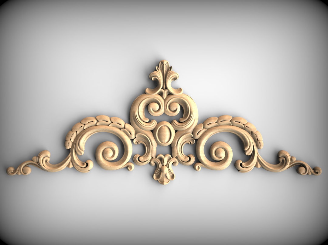 Rococo-style Carved Wood Onlay – Decorative Applique for Mantels and ...
