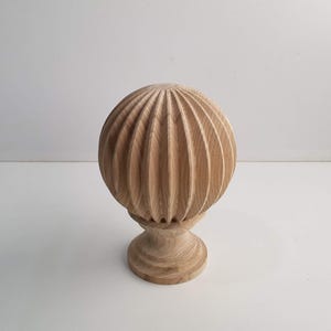Architectural Wooden Onion Railing Post Topper, Classic Fluted Wood Ornament – Newel Post Topper, Custom Wood Options Available