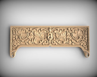 Pannello in legno con volute vittoriane per decorazioni di ispirazione antica, 1pc, incompiuto, abbellimenti per pareti domestiche, intaglio di mobili, onlay in legno