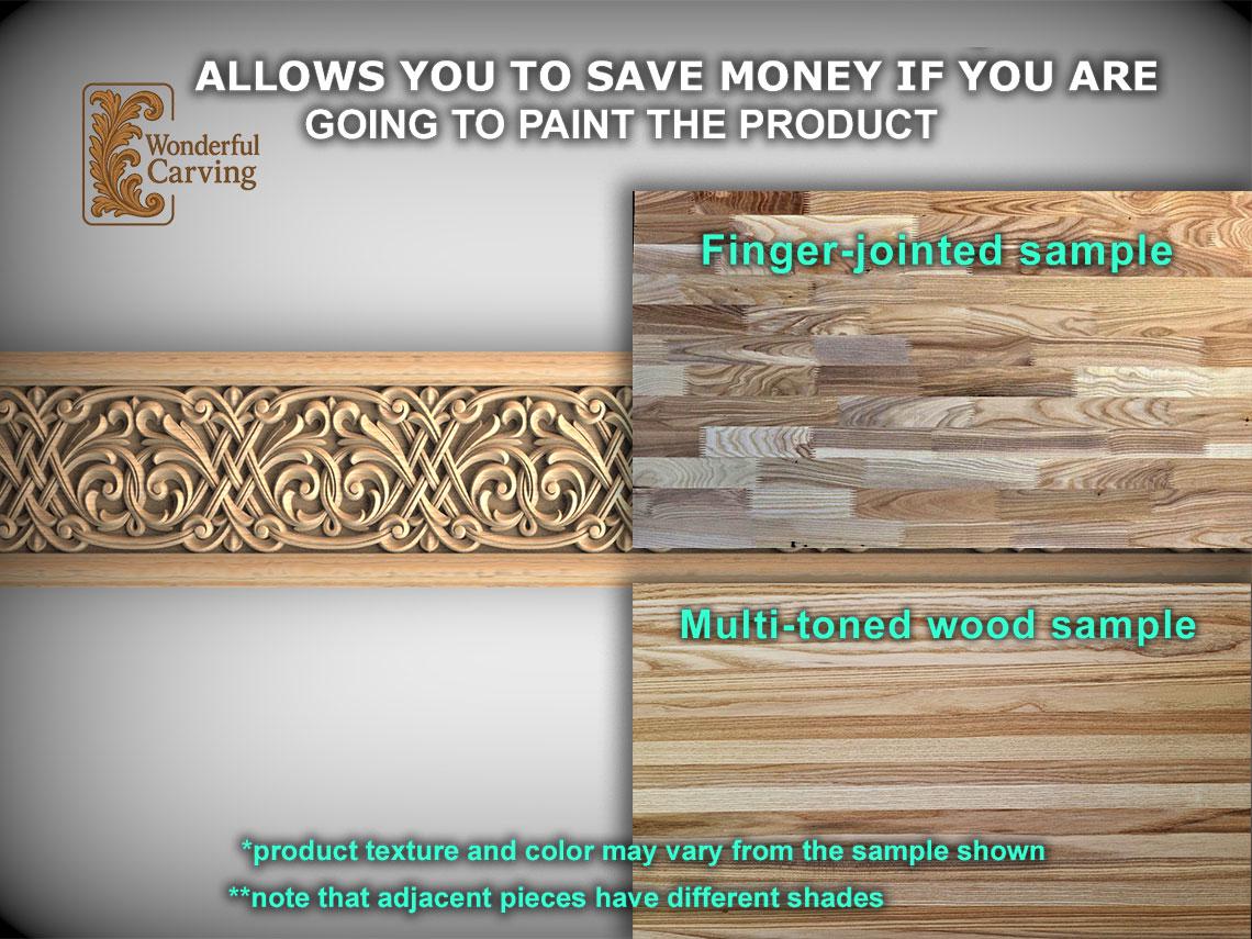 Celtic Knot Wood Molding, Carved Ash (40