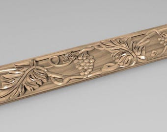 Wood Molding Trim: Grapevine Design for Doors or Walls (40")
