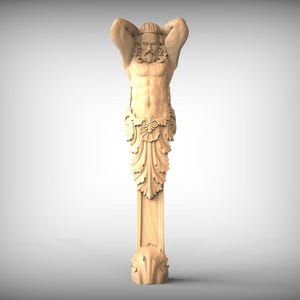 Atlantean Wall Corbel - Classic Baroque Scroll Detail