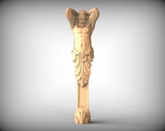 Atlantean Wall Corbel - Classic Baroque Scroll Detail
