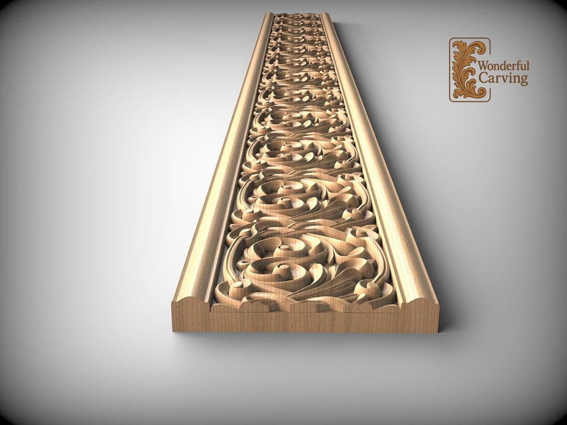 Celtic Knot Wood Molding, Carved Ash (40
