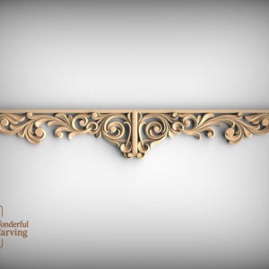 Baroque Scroll Wood Carving, Ornate Decorative Strip (Indoor Use) image 1