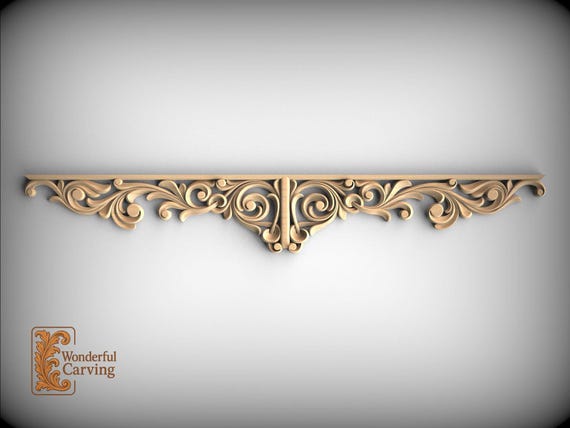Baroque Scroll Wood Carving, Ornate Decorative Strip (Indoor Use)