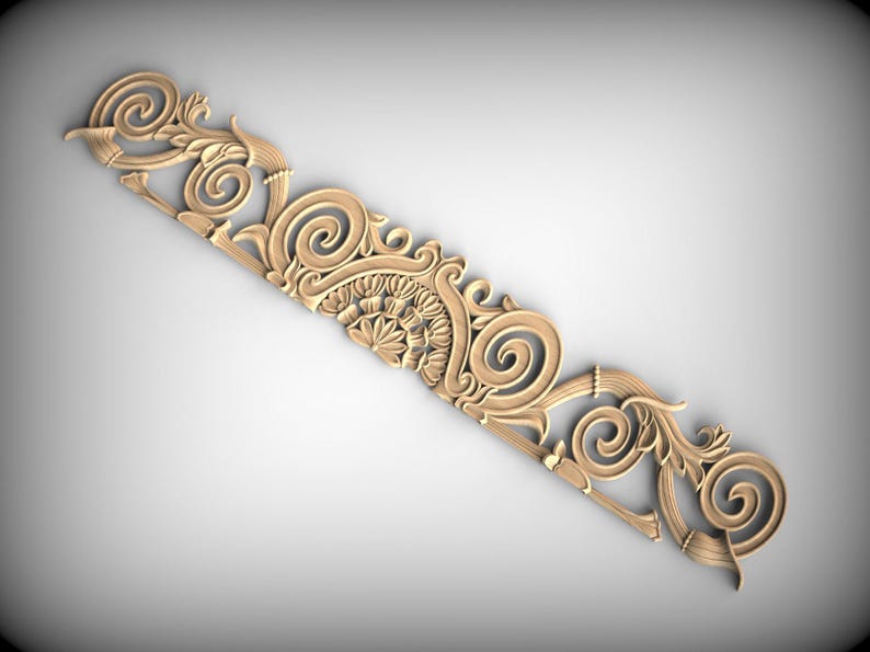 Victorian Wood Onlay, Floral Scrollwork (Decorative Trim Accent) image 4