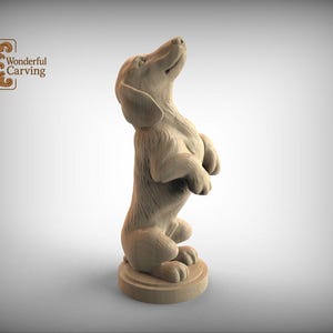 Dachshund Dog Figurine, Playful Pose (Indoor Stair Newel Post)