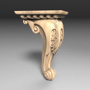 Furniture Leg Accent: Carved Scroll Design (Rustic Vintage Style)