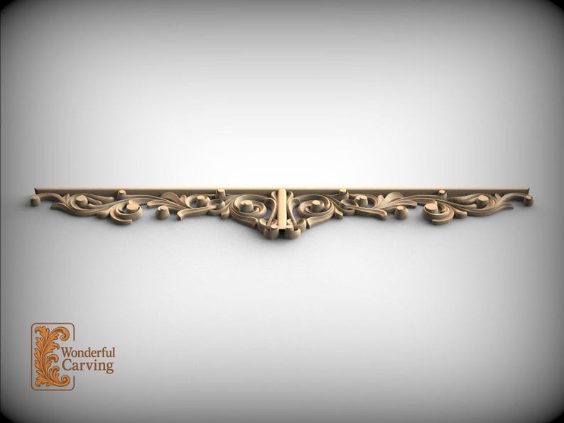Baroque Scroll Wood Carving, Ornate Decorative Strip (Indoor Use) image 4