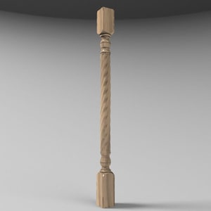Classic Spiral Twist Wood Column Leg – Elegant Carved Pillar for Furniture and Decor