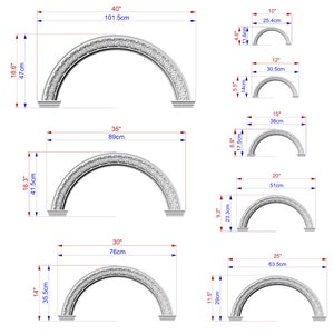 Arco intagliato di eleganza floreale, 1pc, non verniciato, abbellimenti per pareti di casa, intaglio di mobili, onlay in legno immagine 2