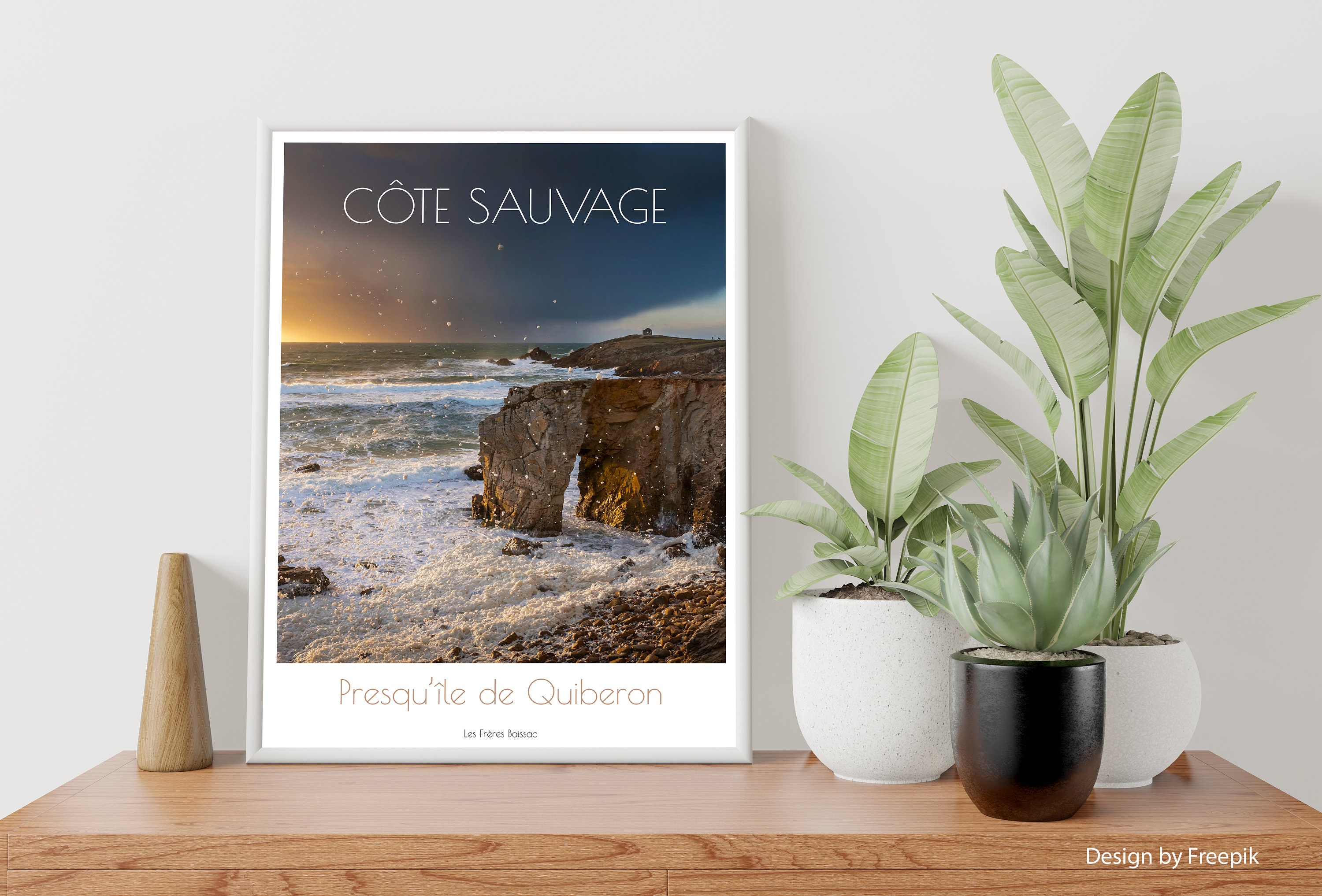 Affiche Tempête sur L'arche de Port Blanc - Presqu'île Quiberon Morbihan Bretagne 30x40cm