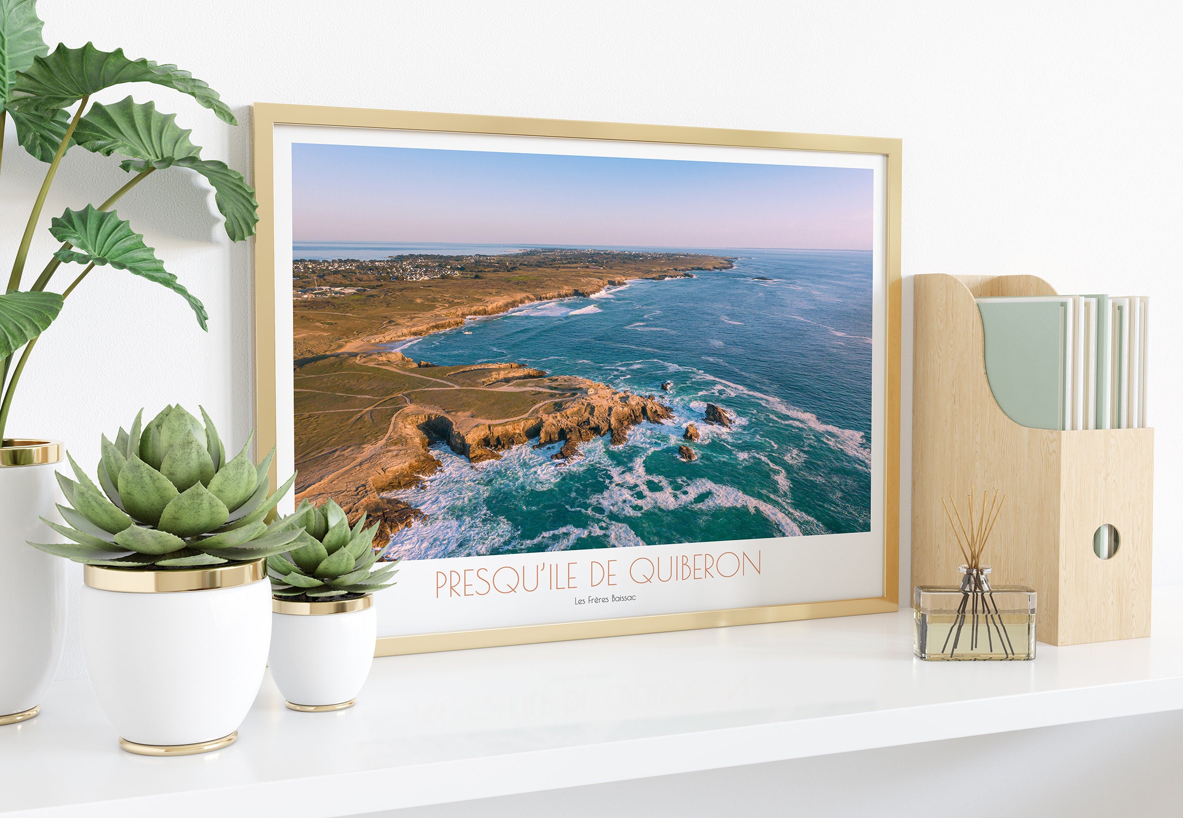 Affiche Horizontale Côte Sauvage Vue Du Ciel - Presqu'île de Quiberon Bretagne 30x40cm