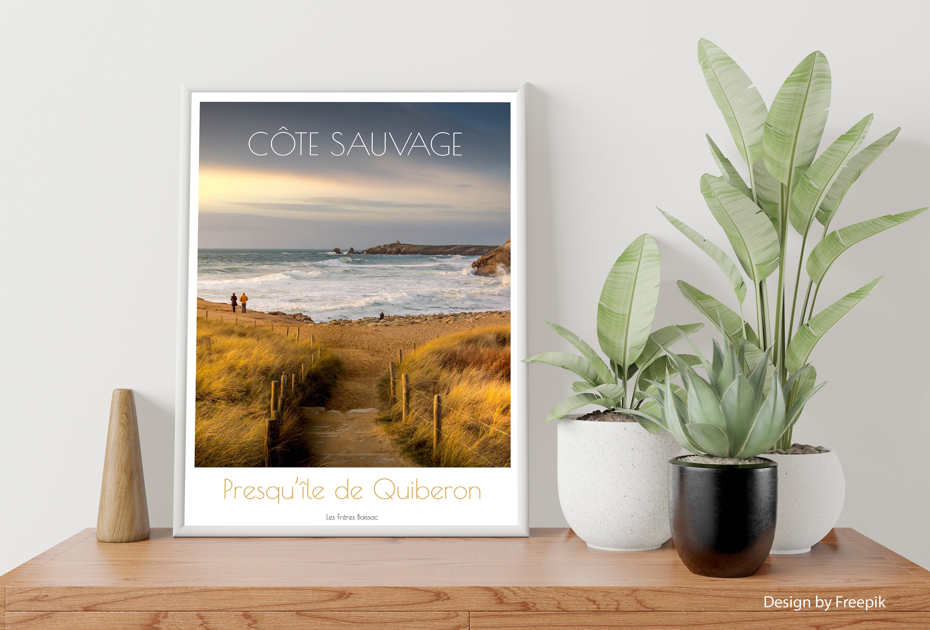 Affiche Ambiance Automnale à Port Bara - Presqu'île de Quiberon Morbihan Bretagne 30x40cm