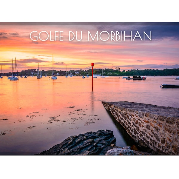 Magnet photo "coucher de soleil dans le Golfe du Morbihan" Bretagne