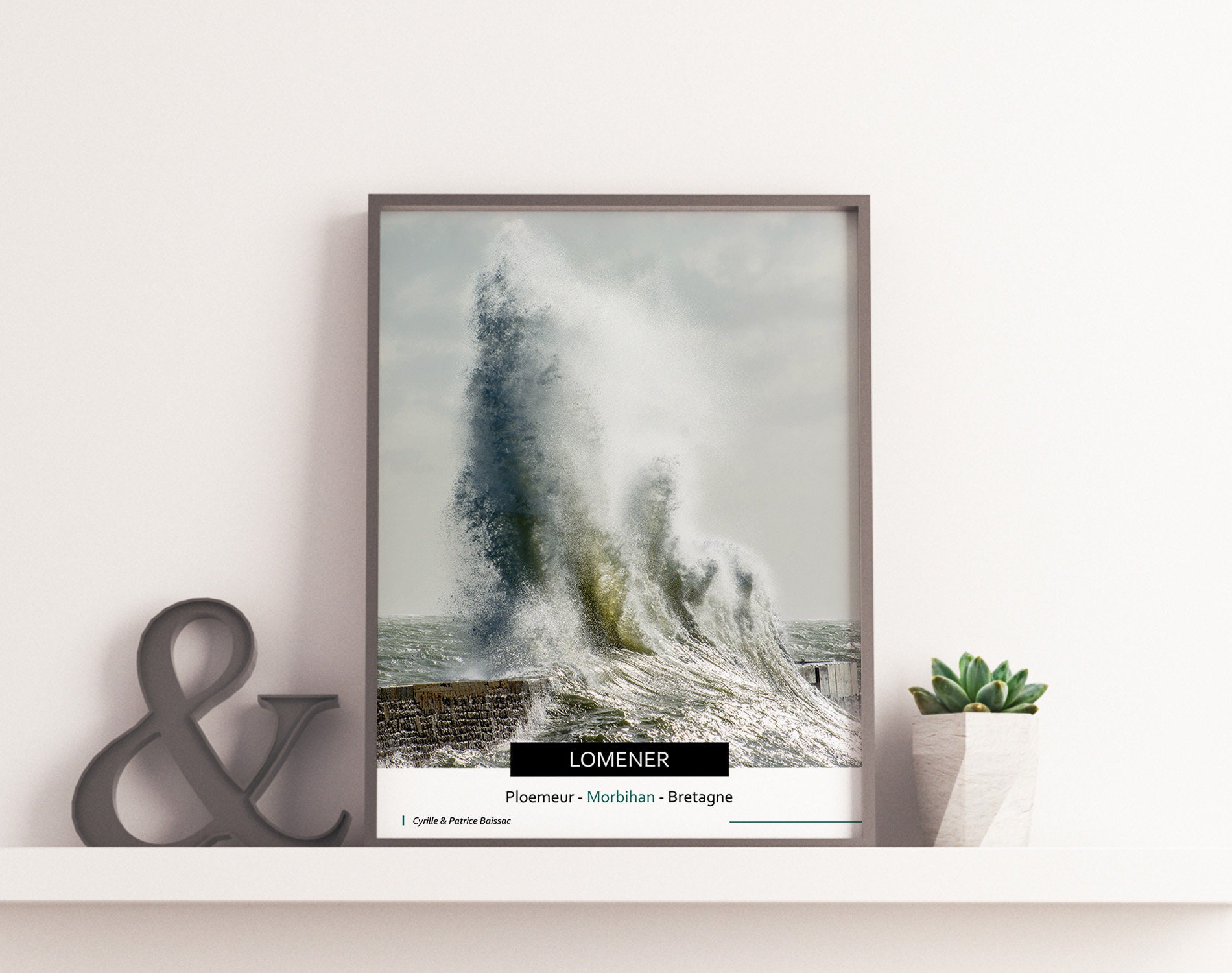 Promo Affiche Vague à Lomener - Ploemeur Morbihan Bretagne 30x40cm