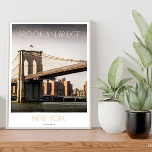 Affiche "Brooklyn Bridge" - New York - etats-Unis - 30x40cm